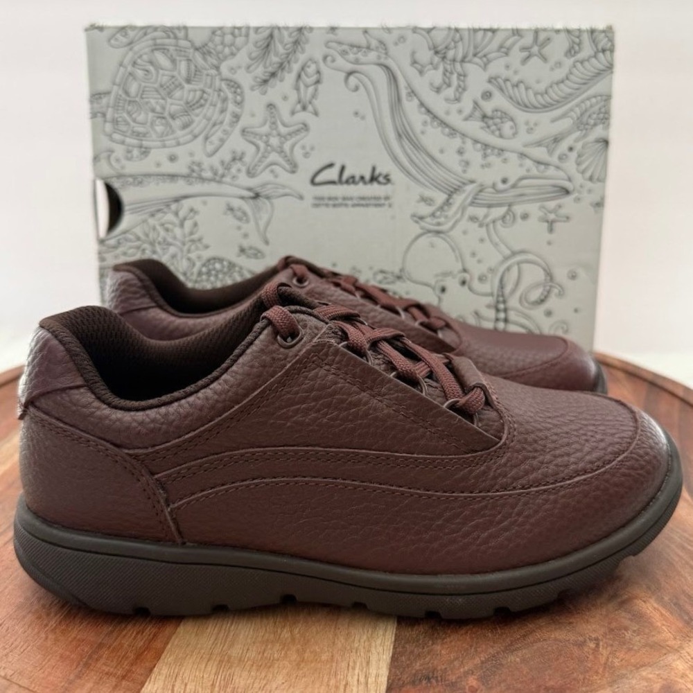 Clarks Venture Carrie K Brown Pebbled Leather Kids 13.5 Wide Walking Shoes